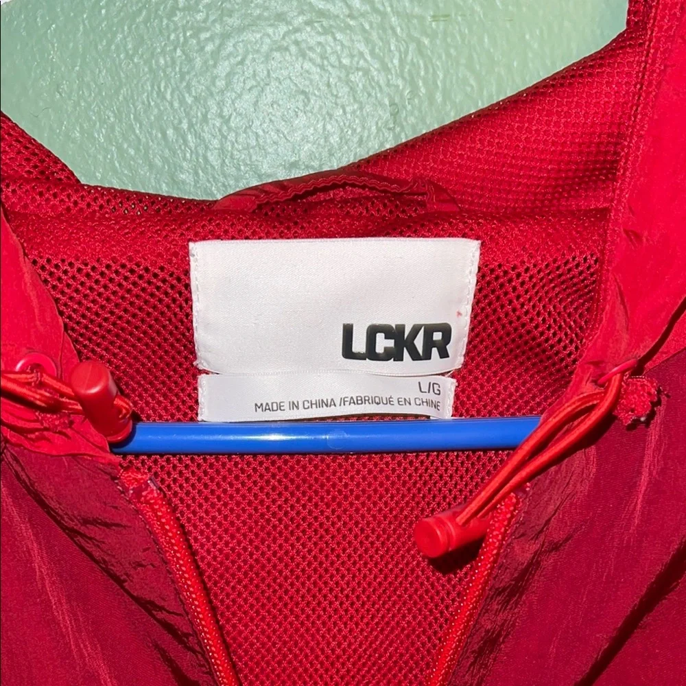 LCKR- Red Windbreaker with Color-Block Design